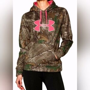 Under Armour Realtree Women's Big Logo Camo Hoodie Sweatshirt Size SM/P
